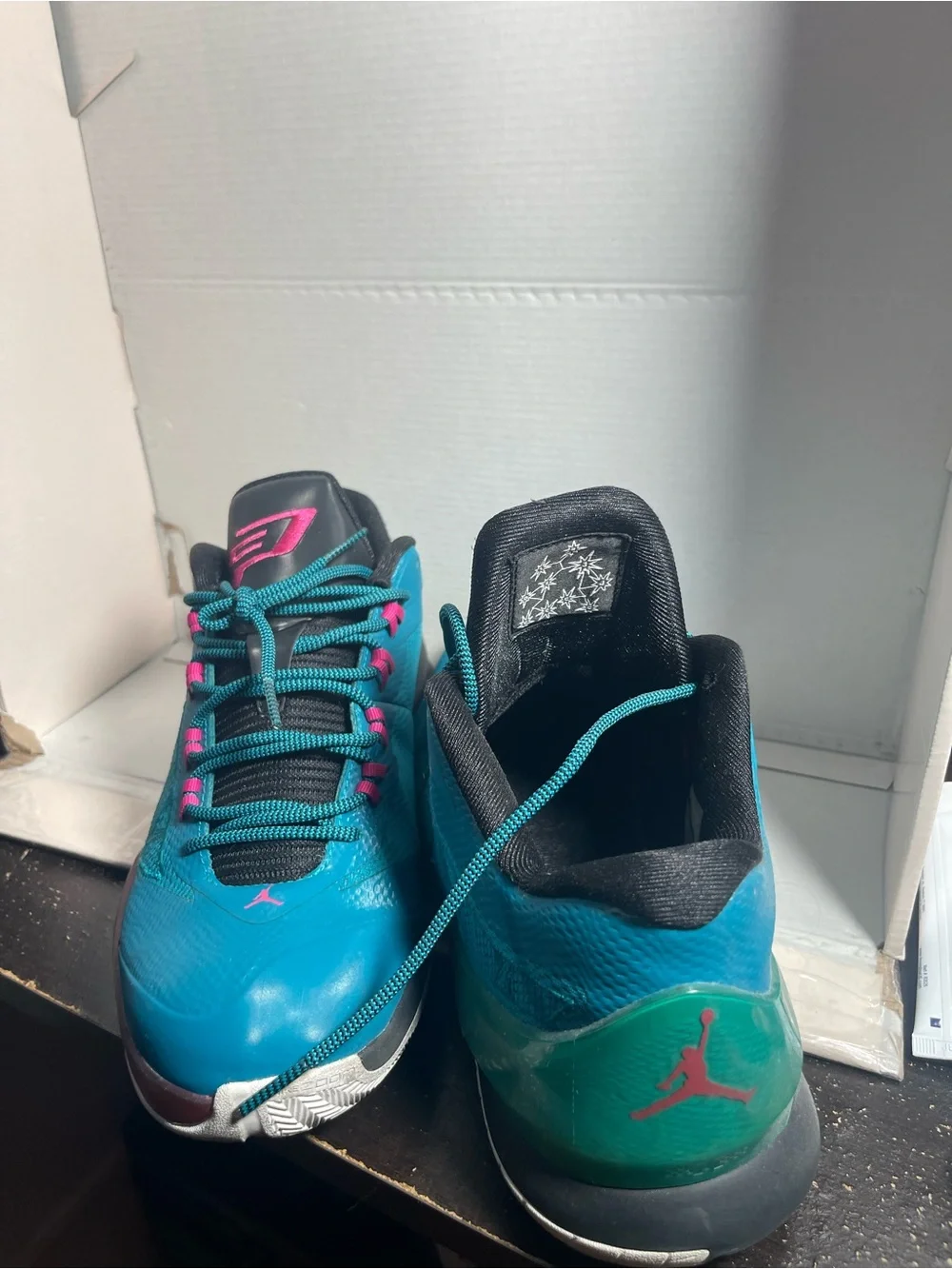 RARE- Jordan Teal and Pink Basketball Shoes